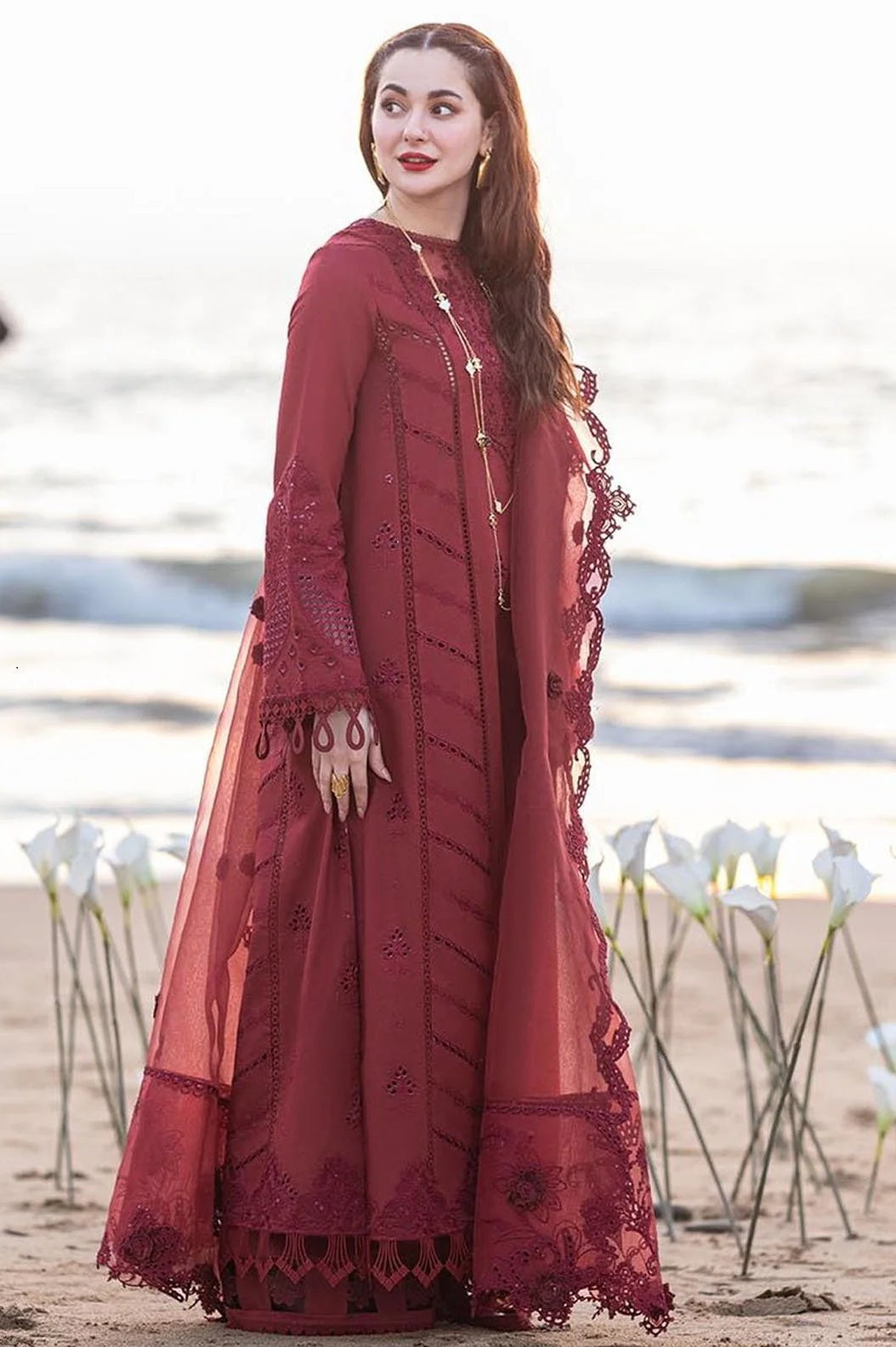 Sahil Kinare by Qalamkar - Lawn Embroidered Unstitched 3 Piece - Aisha