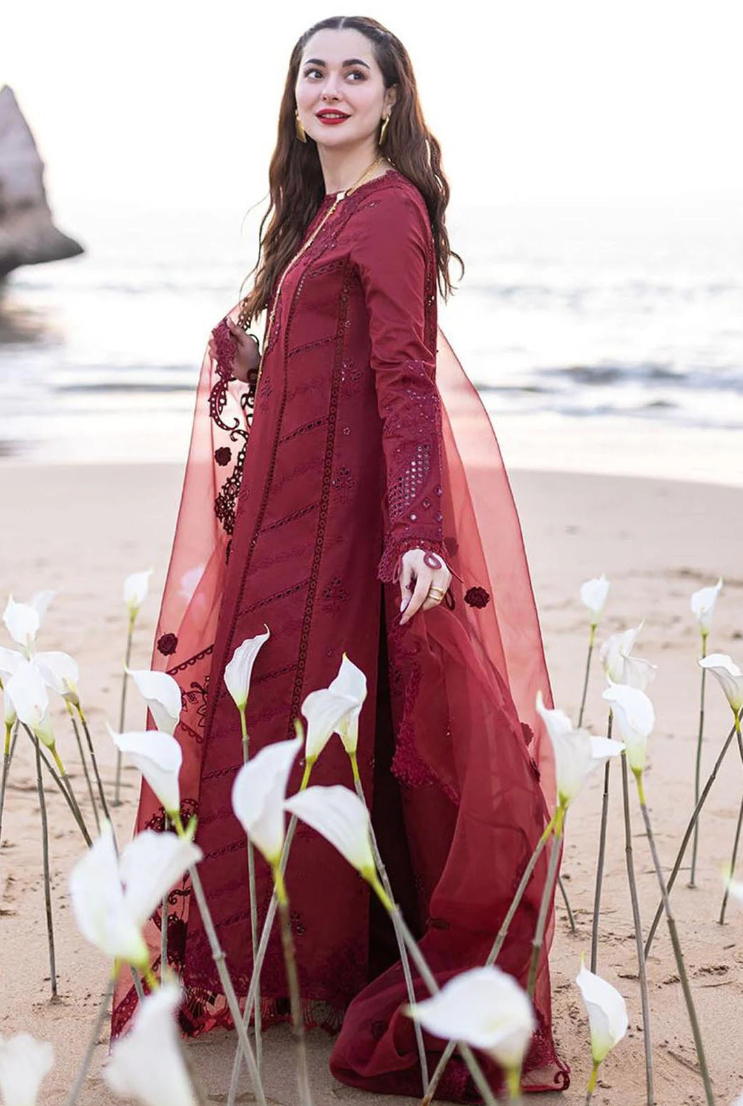 Sahil Kinare by Qalamkar - Lawn Embroidered Unstitched 3 Piece - Aisha