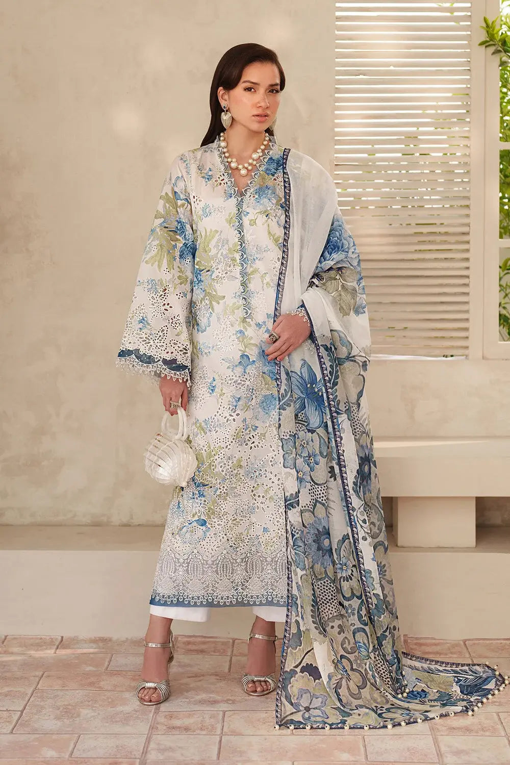 Baroque Chikankari Luxury Embroidered Swiss Lawn Unstitched 3Pc Suit