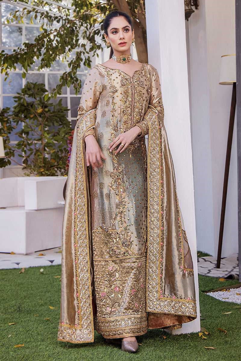 Shazia Kiyani Luxury Tussle Silk Embroidered 3 Pc Unstitched Suit - Samar
