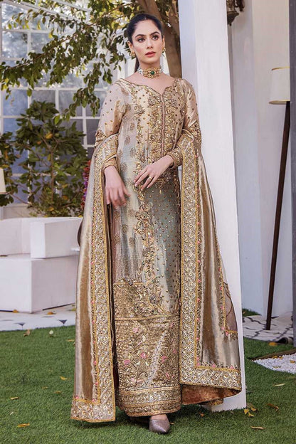 Shazia Kiyani Luxury Tussle Silk Embroidered 3 Pc Unstitched Suit - Samar