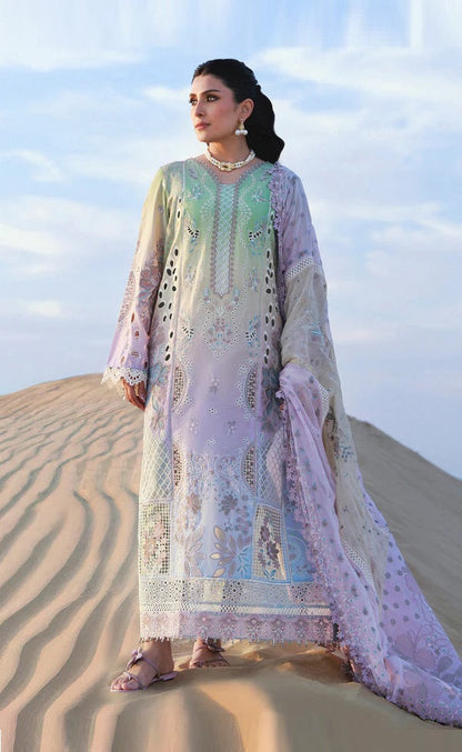 Nureh Luxury Embroidered Lawn Unstitched 3PC Suit Emelfie