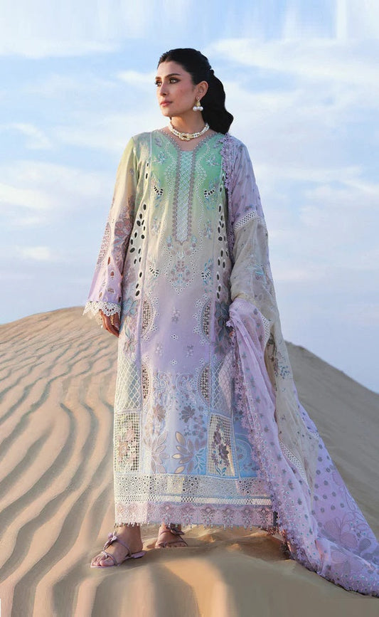 Nureh Luxury Embroidered Lawn Unstitched 3PC Suit Emelfie