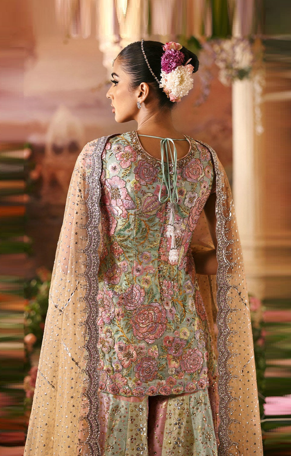 Nomi Ansari Luxury Raw Silk Embroidered Unstitched 3PC Suit - Rosebud