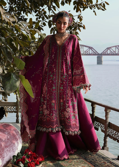 Hussain Rehar Luxury Embroidered Lawn 3Pc Unstitched Suit - Anjas