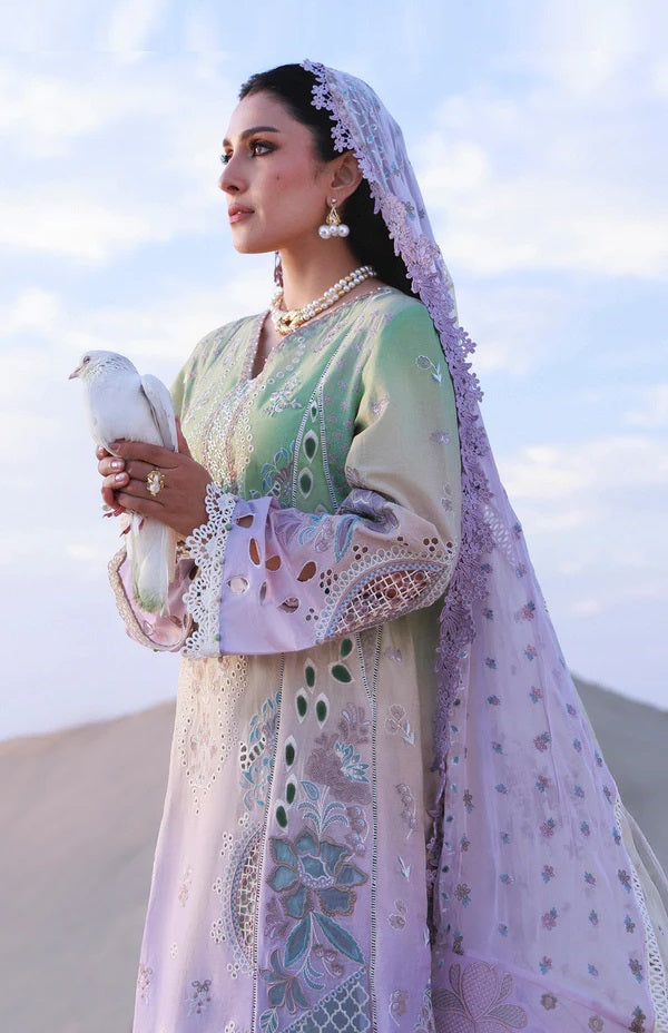 Nureh Luxury Embroidered Lawn Unstitched 3PC Suit Emelfie