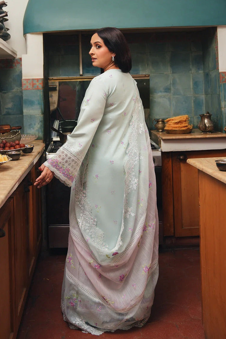 Afrozeh Luxury Embroidered Lawn Unstitched 3Pc Suit - Cham Cham