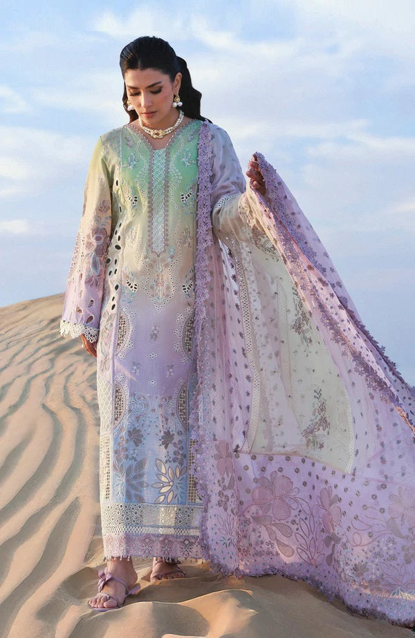 Nureh Luxury Embroidered Lawn Unstitched 3PC Suit Emelfie