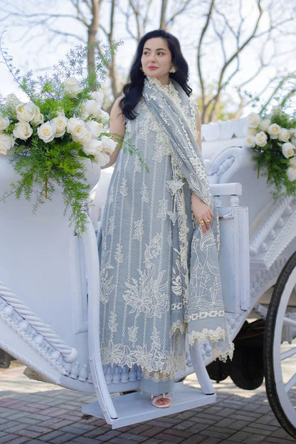 Rang Rasiya Luxury Embroidered Lawn Unstitched 3Pc Suit - AYLA