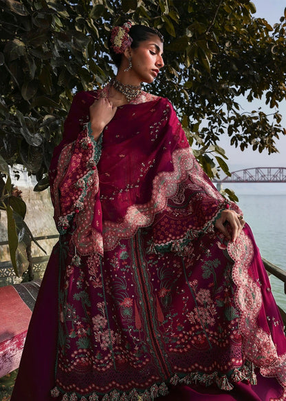 Hussain Rehar Luxury Embroidered Lawn 3Pc Unstitched Suit - Anjas