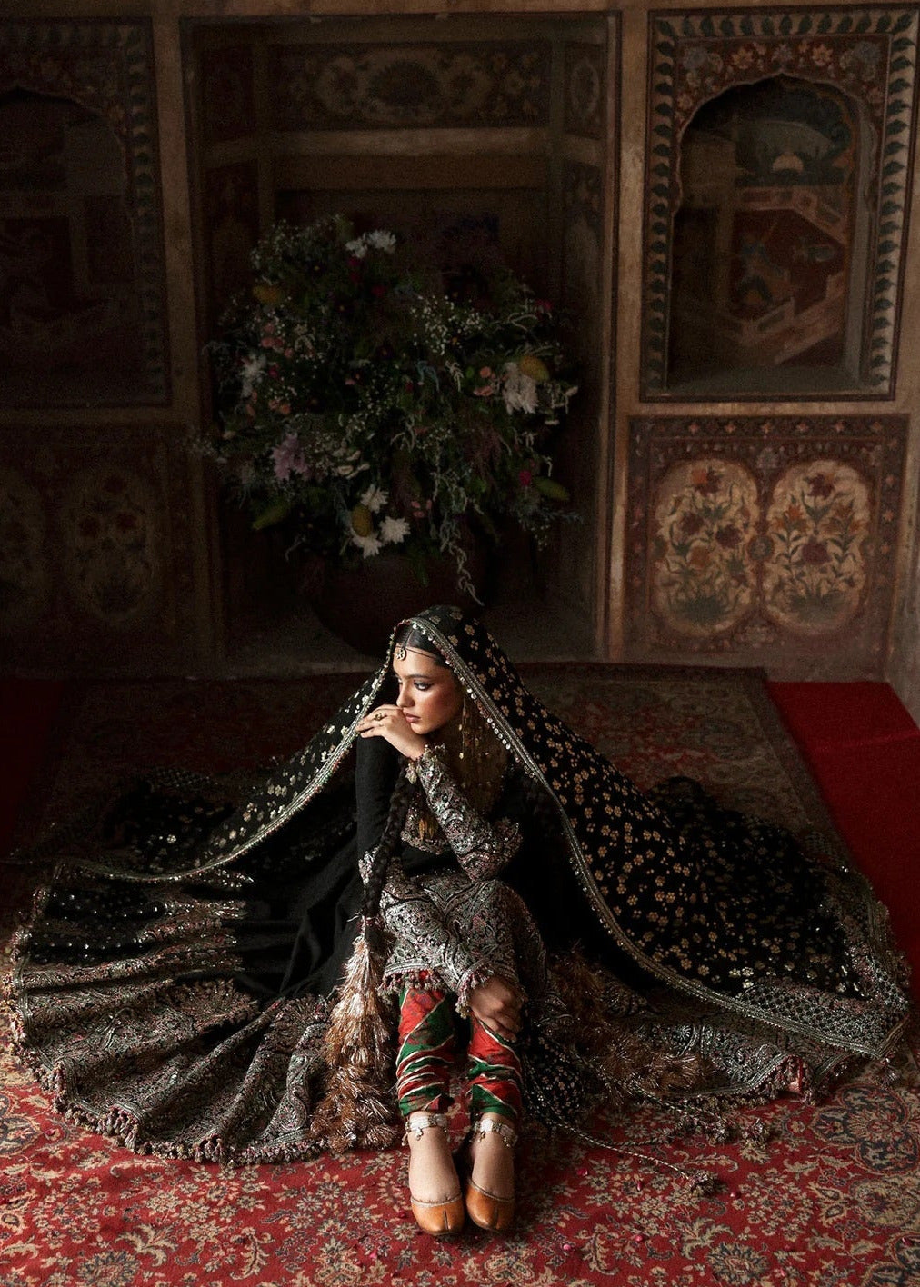 Hussain Rehar Luxury Raw Silk Embroidered 3 Pc Unstitched Suit - Noor Jehan