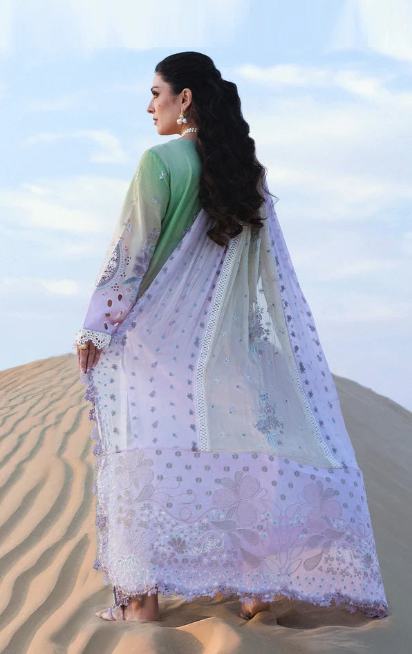 Nureh Luxury Embroidered Lawn Unstitched 3PC Suit Emelfie