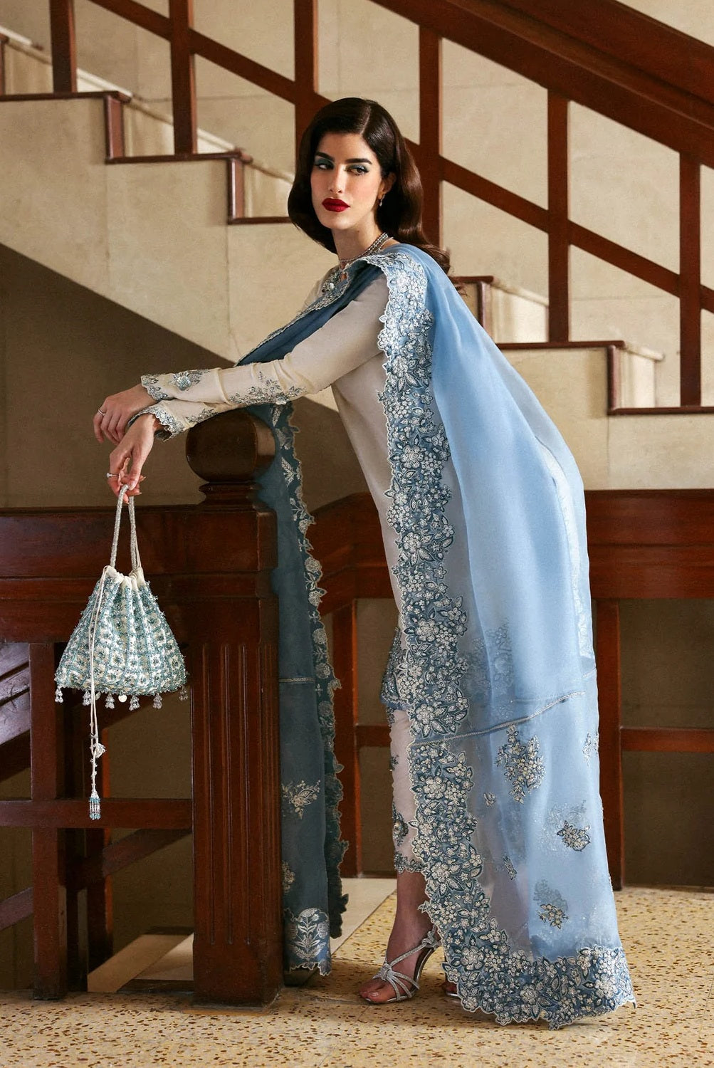 Hussain Rehar Luxury Raw Silk Embroidered Unstitched 3 Piece - Virelle