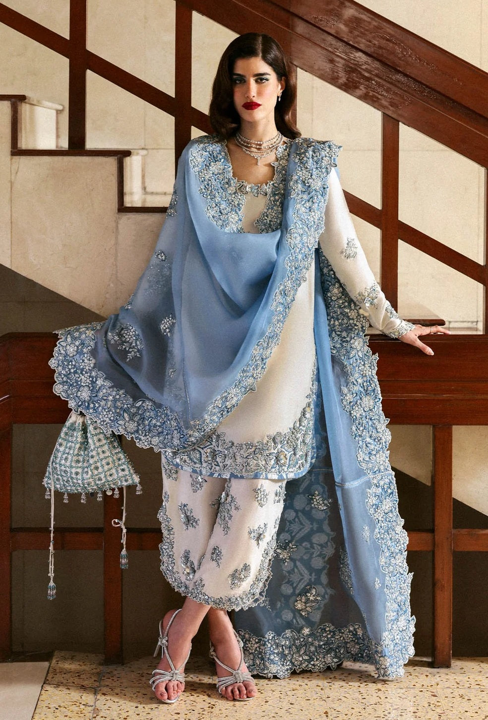 Hussain Rehar Luxury Raw Silk Embroidered Unstitched 3 Piece - Virelle