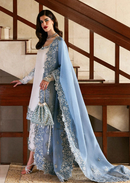 Hussain Rehar Luxury Raw Silk Embroidered Unstitched 3 Piece - Virelle