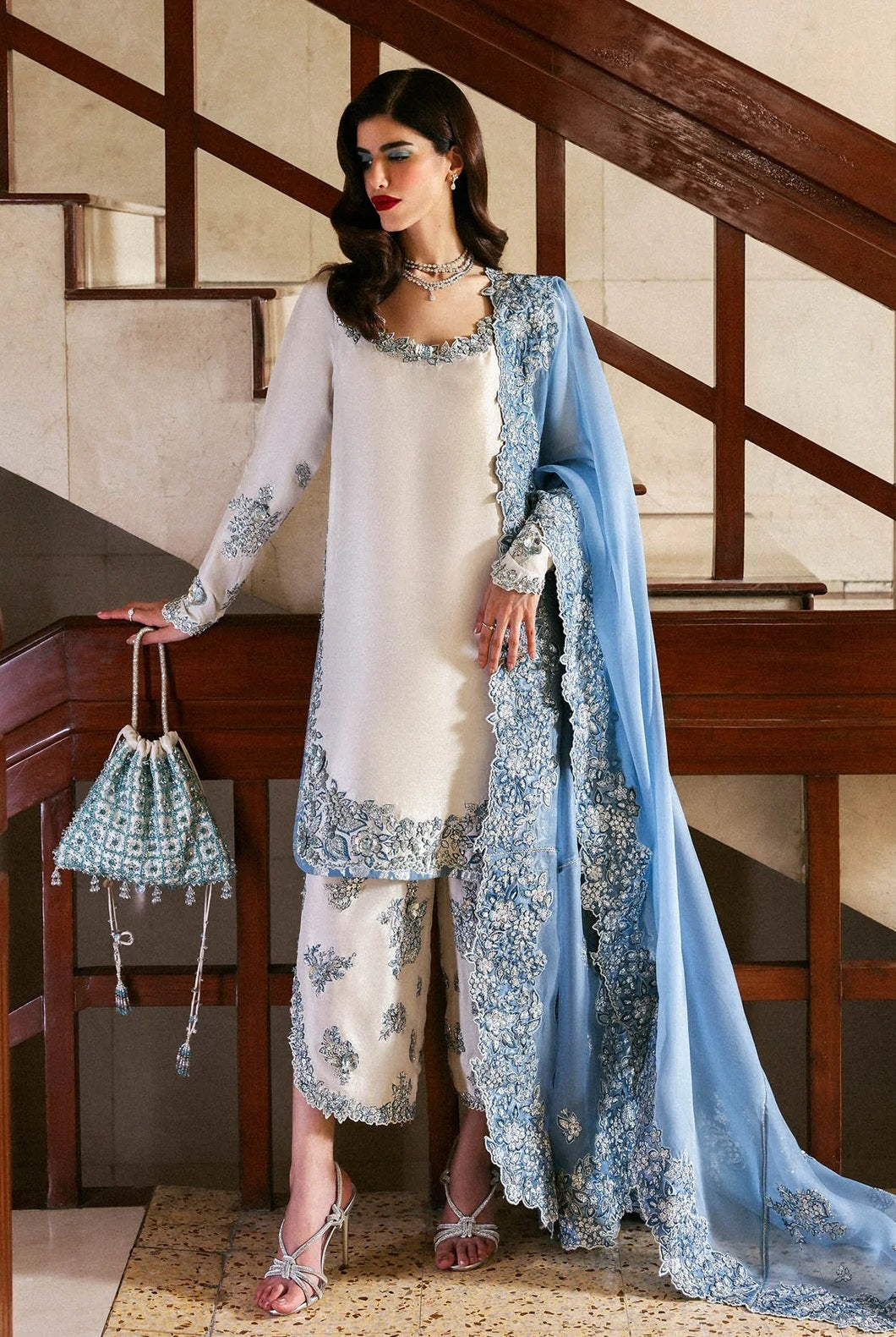 Hussain Rehar Luxury Raw Silk Embroidered Unstitched 3 Piece - Virelle