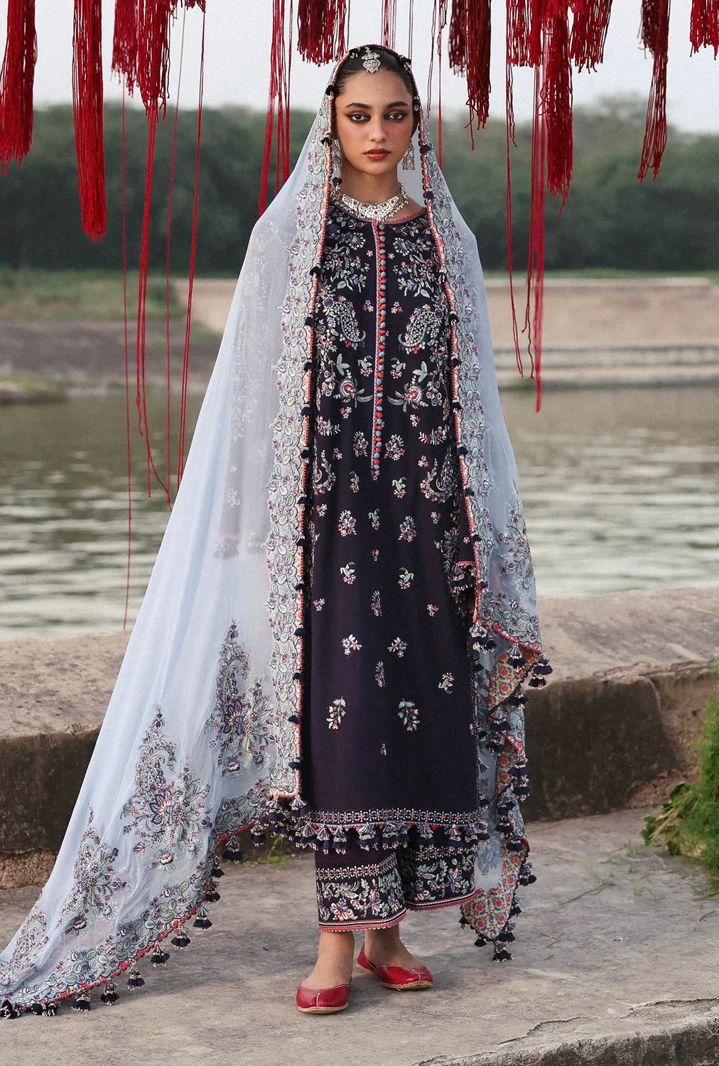 Hussain Rehar - Luxury Lawn Embroidered 3 Piece Unstitched - Rogue