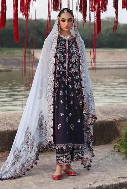 Hussain Rehar - Luxury Lawn Embroidered 3 Piece Unstitched - Rogue