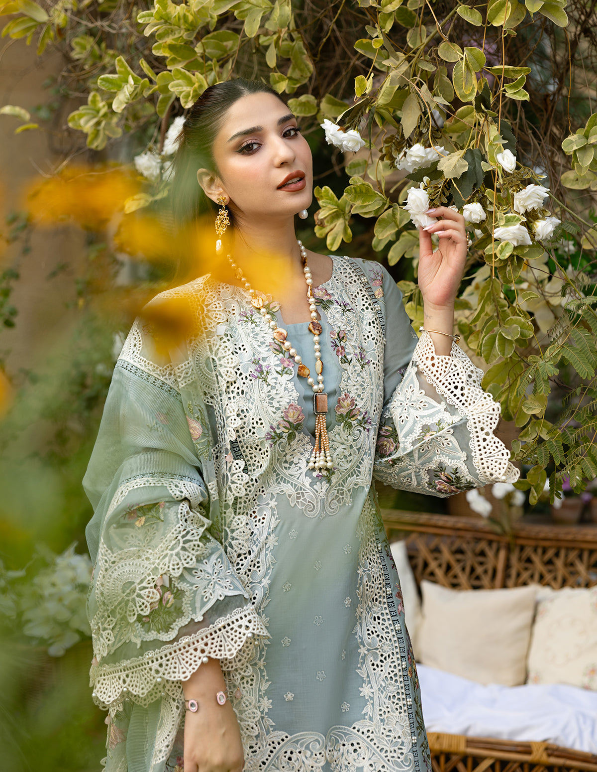 Elaf Embroidered Lawn Suit Unstitched 3 Pc B Samaa - Summer Collection